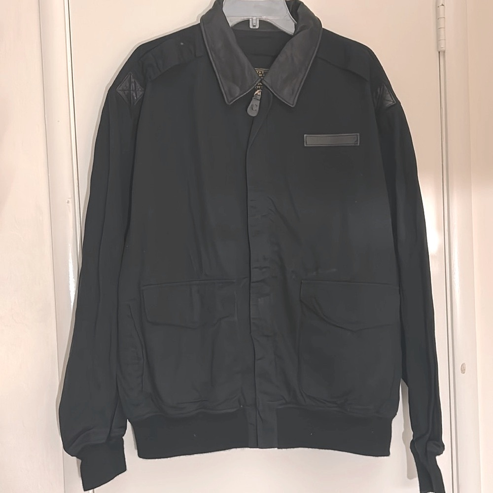 Cockpit USA NWT Utility Work wear Mens Black Zipper Cargo Jacket Size Large